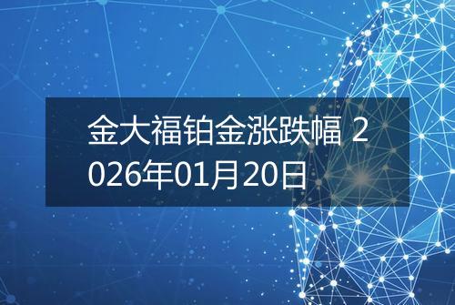 金大福铂金涨跌幅 2026年01月20日