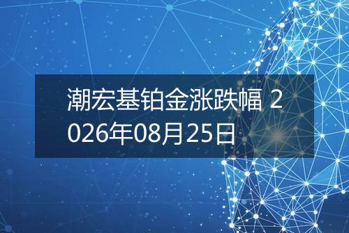 潮宏基铂金涨跌幅 2026年08月25日