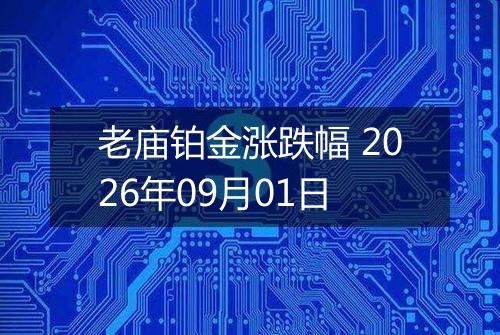 老庙铂金涨跌幅 2026年09月01日