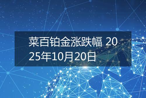 菜百铂金涨跌幅 2025年10月20日