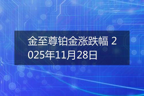 金至尊铂金涨跌幅 2025年11月28日