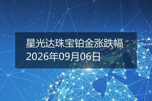 星光达珠宝铂金涨跌幅 2026年09月06日