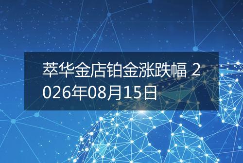 萃华金店铂金涨跌幅 2026年08月15日