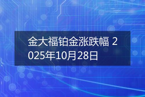 金大福铂金涨跌幅 2025年10月28日
