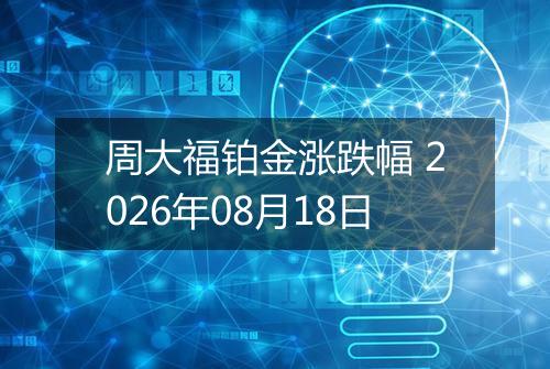 周大福铂金涨跌幅 2026年08月18日