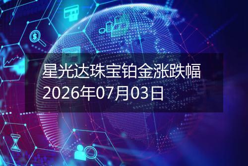 星光达珠宝铂金涨跌幅 2026年07月03日