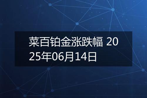 菜百铂金涨跌幅 2025年06月14日