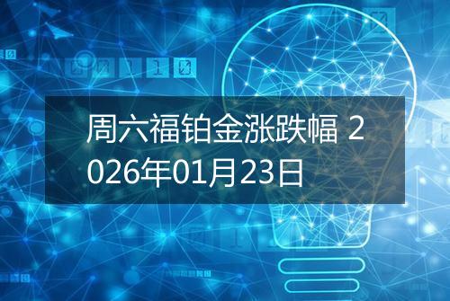 周六福铂金涨跌幅 2026年01月23日