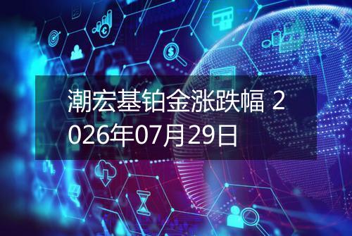 潮宏基铂金涨跌幅 2026年07月29日