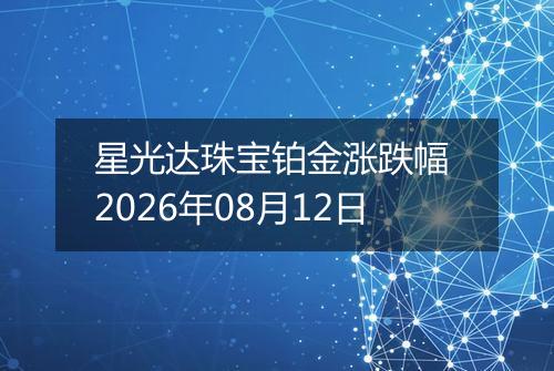 星光达珠宝铂金涨跌幅 2026年08月12日