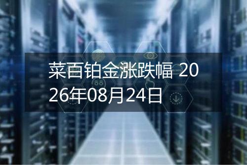 菜百铂金涨跌幅 2026年08月24日