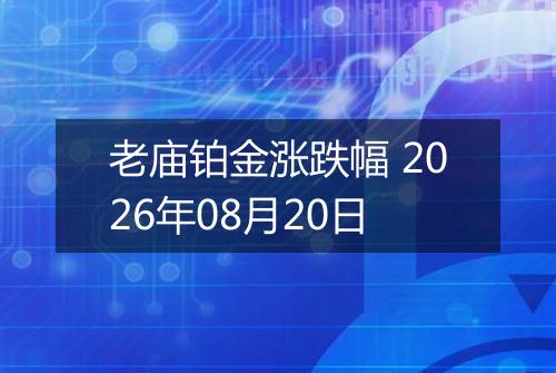 老庙铂金涨跌幅 2026年08月20日