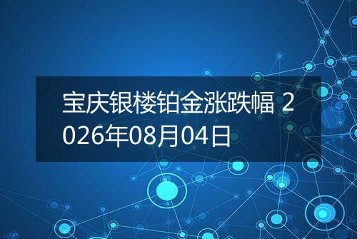宝庆银楼铂金涨跌幅 2026年08月04日
