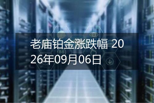 老庙铂金涨跌幅 2026年09月06日