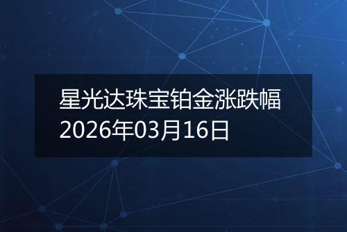 星光达珠宝铂金涨跌幅 2026年03月16日