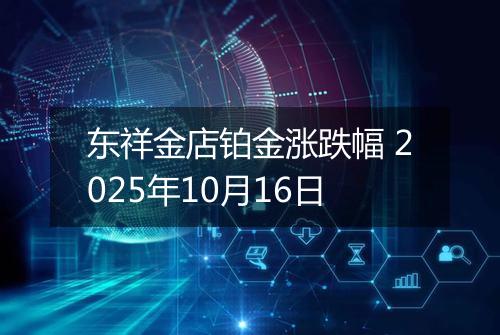 东祥金店铂金涨跌幅 2025年10月16日