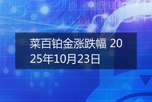 菜百铂金涨跌幅 2025年10月23日