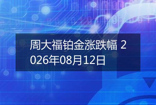 周大福铂金涨跌幅 2026年08月12日