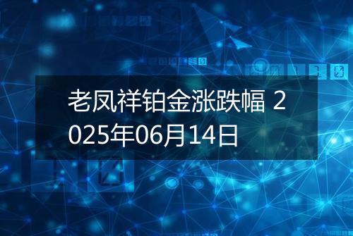 老凤祥铂金涨跌幅 2025年06月14日