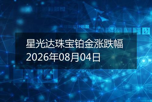 星光达珠宝铂金涨跌幅 2026年08月04日