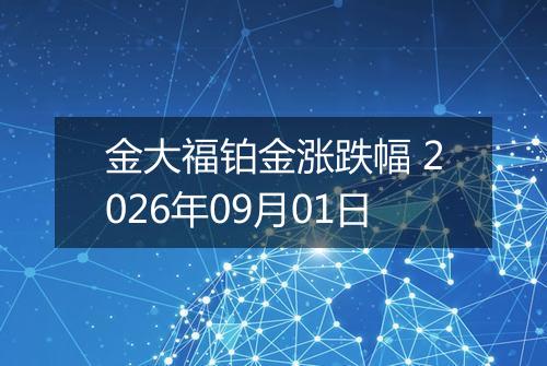 金大福铂金涨跌幅 2026年09月01日