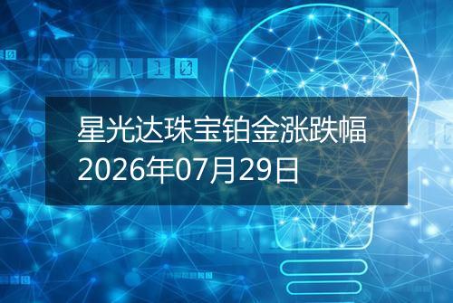 星光达珠宝铂金涨跌幅 2026年07月29日