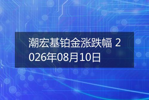 潮宏基铂金涨跌幅 2026年08月10日