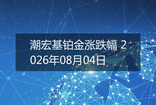 潮宏基铂金涨跌幅 2026年08月04日