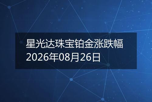 星光达珠宝铂金涨跌幅 2026年08月26日