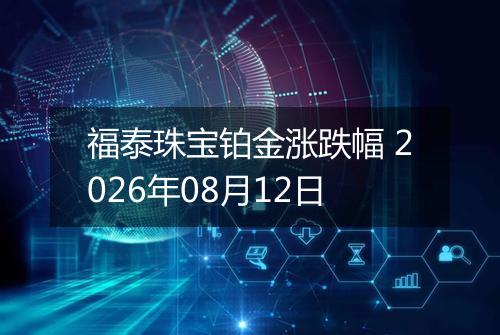 福泰珠宝铂金涨跌幅 2026年08月12日
