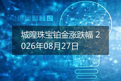 城隍珠宝铂金涨跌幅 2026年08月27日
