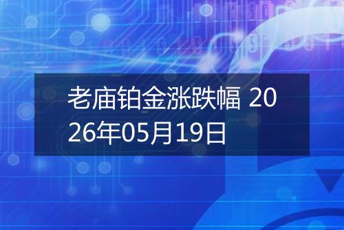 老庙铂金涨跌幅 2026年05月19日
