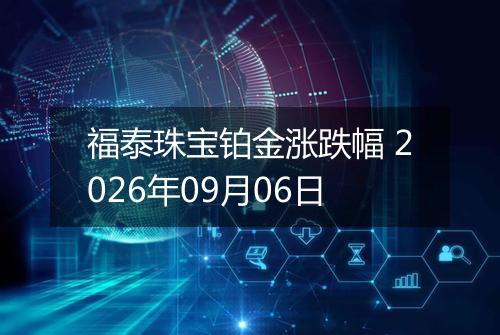 福泰珠宝铂金涨跌幅 2026年09月06日