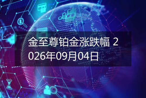 金至尊铂金涨跌幅 2026年09月04日