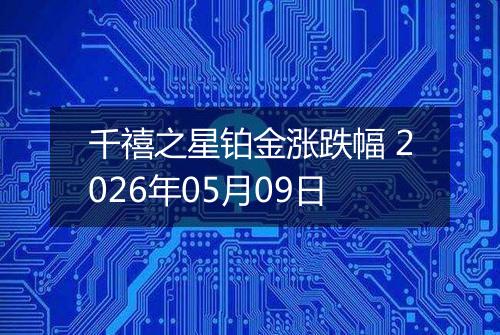 千禧之星铂金涨跌幅 2026年05月09日