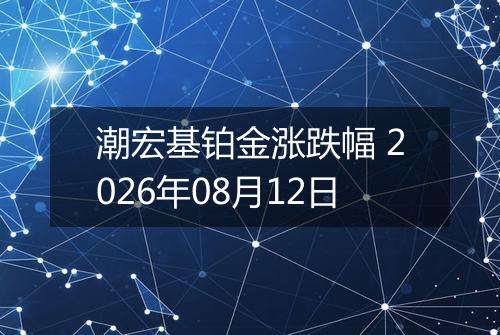 潮宏基铂金涨跌幅 2026年08月12日