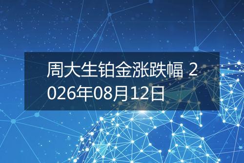 周大生铂金涨跌幅 2026年08月12日