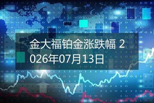 金大福铂金涨跌幅 2026年07月13日