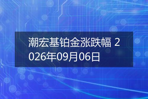 潮宏基铂金涨跌幅 2026年09月06日