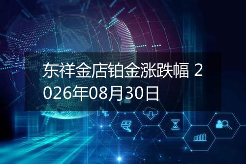 东祥金店铂金涨跌幅 2026年08月30日