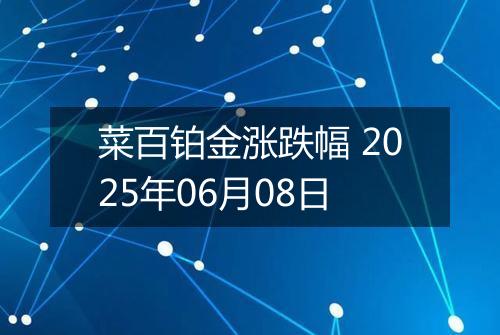 菜百铂金涨跌幅 2025年06月08日