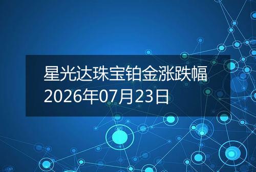 星光达珠宝铂金涨跌幅 2026年07月23日