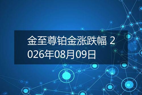 金至尊铂金涨跌幅 2026年08月09日