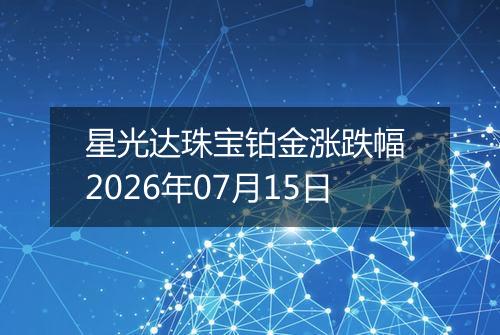 星光达珠宝铂金涨跌幅 2026年07月15日